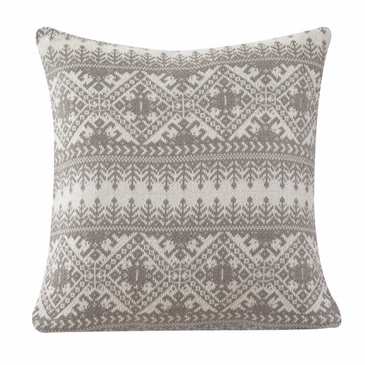 Fair Isle Knit Euro Sham - Taupe