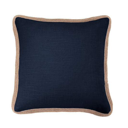 Washed Linen Jute Trimmed Euro Sham