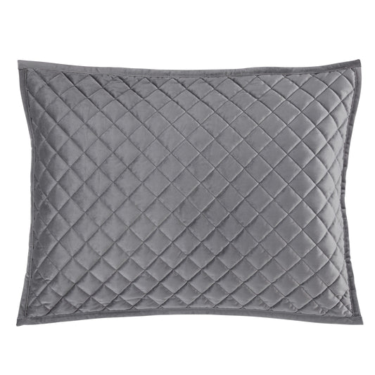 Velvet Quilted Pillow Sham Set, King