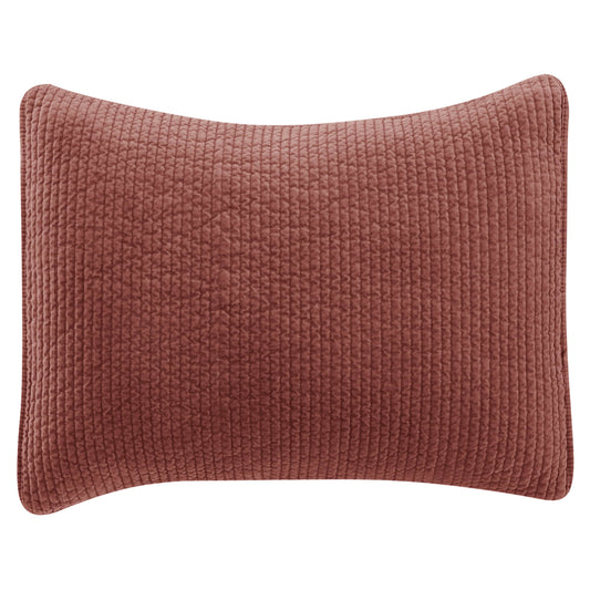 Stonewashed Cotton Quilted Velvet Pillow Sham, King