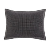 Stonewashed Cotton Waffle Weave Pillow Sham Set, King, Slate