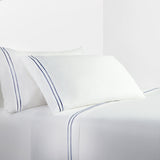 Embroidered Stripe 350TC Cotton Sateen Sheet Set