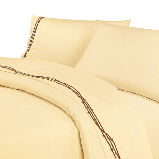 Embroidered Barbwire Sheet Set, Queen