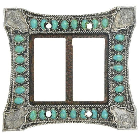 Turquoise Double Rocker Switch Wall Plate