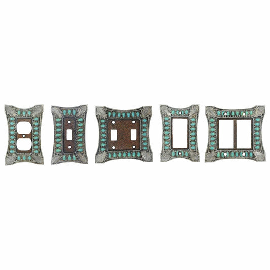 Turquoise Double Rocker Switch Wall Plate