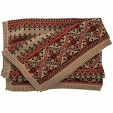 Fair Isle Red & Brown Knit Throw Blanket