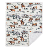 Ranch Life Western Toile Campfire Sherpa Throw