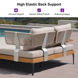 PURPLE LEAF Sicilia L-Shaped Modular Outdoor Sectional with Oatmeal Greige Cushions Flexible Layout for Garden Poolside
