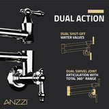 Marca 360-Degree 24 in. Wall Mounted Pot Filler with Dual Swivel