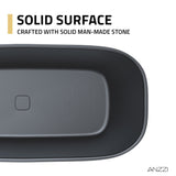 67 in. x 32 in. Rectangle Freestanding Stone Resin Deep Soaking Flat-Bottom Bathtub with Center Drain