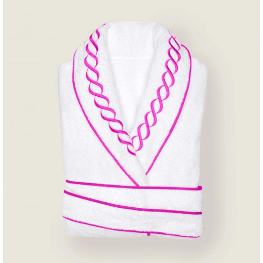 Chain Embroidered Cotton Bath Robe