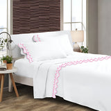 400TC Cotton Sateen Double Scallop Embroidery Sheet Set