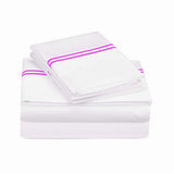 500TC Cotton Double Embroidery Sateen Solid Sheet Set