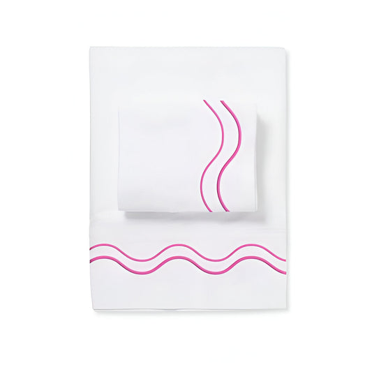 Double Wavy Embroidered Cotton Sheet Set