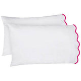 400TC Cotton Scallop Embroidery Sateen Solid Sheet Set