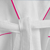 Shawl Collar Cotton Bath Robe with Border Embroidery