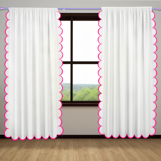 Allena Cotton Scallop Embroidery Curtain (Set Of 2)