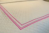Classic Border Diamond Knitted Cotton Coverlet
