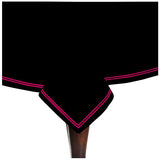 Double Embroidery Border Sateen Cotton Solid Table Cloth - Black