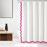 Scallop Thick Banded Cotton Shower Curtain