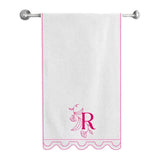 Monogram U Shape Embroidered Bath Towels (Set of 2)