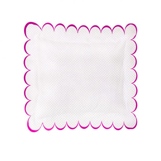 Allena 400TC Cotton Scallop Embroidery Sateen Microcheck Euro Sham
