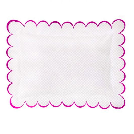 Allena 400TC Cotton Scallop Embroidery Sateen Microcheck Pillow Sham