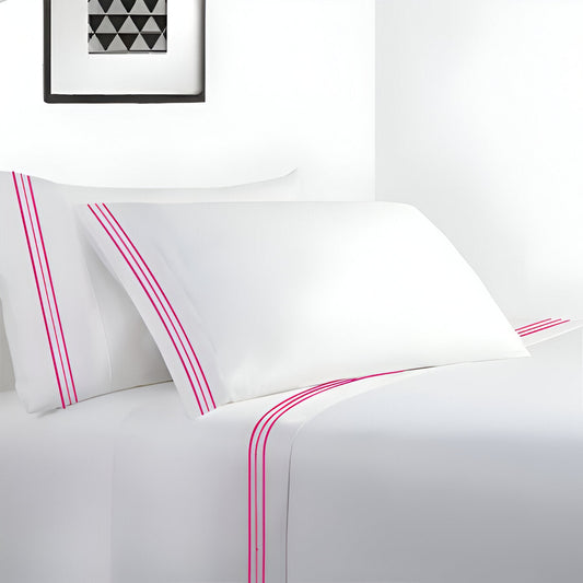 400TC Cotton Sateen Classic Embroidery Pillowcases (Set Of 2)