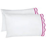 400TC Cotton Scallop Embroidery & Border Sateen Solid Pillowcases (Set Of 2)