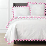 Ashley 400TC Cotton Traingle Embroidery Sateen Solid Duvet Cover Set