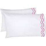 400TC Double Wavy Embroidered Cotton Pillowcases (Set of 2)