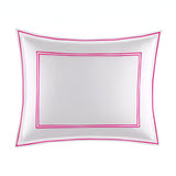 400TC Edge Embroidery & Double Border Cotton Sateen Solid Pillow Sham