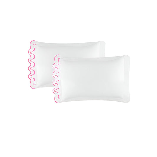 Imaginary Scallop 400TC Cotton Embroidery Sateen Solid Pillowcases (Set Of 2)