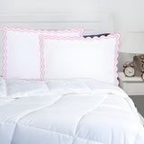 400TC Reverse U Shape Embroidery Cotton Solid Pillow Sham