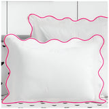 400TC Cotton Scallop Embroidery Sateen Solid Pillow Sham