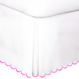 Allena 400TC Sateen Solid Cotton Scallop Embroidery Tailored Bed Skirt