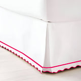 400TC Sateen Cotton Scallop Embroidery & Border Tailored Bed Skirt