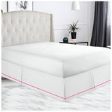 400TC Sateen Solid Cotton Single Embroidered Border Tailored Bed Skirt