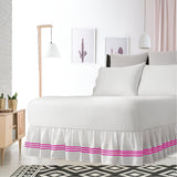 400TC Sateen Solid Cotton Triple Embroidered Gathered Bed Skirt