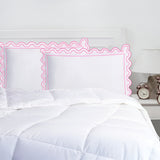 400TC U Shape Scallop Embroidery Cotton Solid Pillow Sham