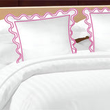 400TC U Shape Scallop Embroidery Cotton Solid Euro Sham