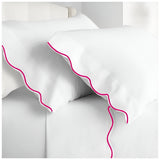 400TC Cotton Scallop Embroidery Sateen Solid Pillowcases (Set Of 2)