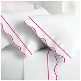 400TC Cotton Scallop Embroidery & Border Sateen Solid Pillowcases (Set Of 2)