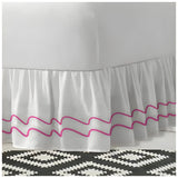 400TC Cotton Double Wavy Embroidered Gathered Bed Skirt