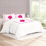 Leafy Embroidered Cotton Sateen Duvet Cover Set