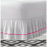 400TC Sateen Solid Cotton Single Embroidered Gathered Bed Skirt