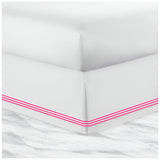 400TC Sateen Solid Cotton Triple Embroidered Tailored Bed Skirt