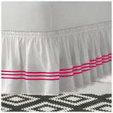 400TC Sateen Solid Cotton Triple Embroidered Wrap Around Bed Skirt