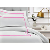 400TC Cotton Double Embroidery Sateen Microcheck Duvet Cover Set