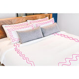 Double Wavy Embroidered Cotton Duvet Cover Set